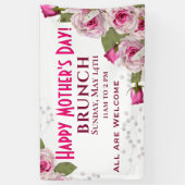 Roos Lelie Parel Roze Moederdag Spandoek (Verticaal)