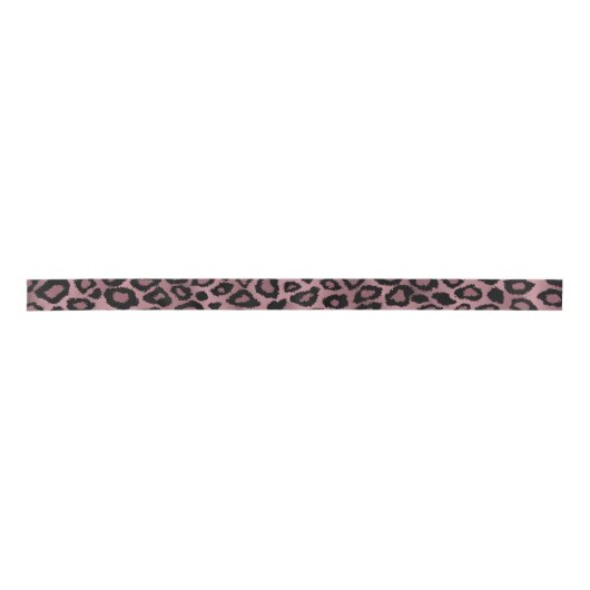 Roos Leopard Animal Print Satijnen Lint (Voorkant)