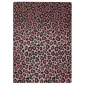 Roos Leopard Skin Patroon en Roos Glitter Klembord (Achterkant)