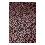 Roos Leopard Skin Patroon en Roos Glitter Mini Klembord (Achterkant)