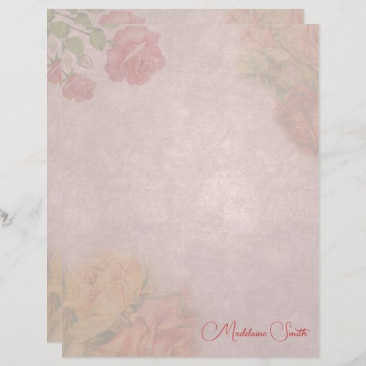  Roos Letterhead met naam (Voorkant / Achterkant)