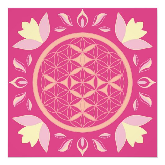 roos levensbloem foto afdruk (Voorkant)