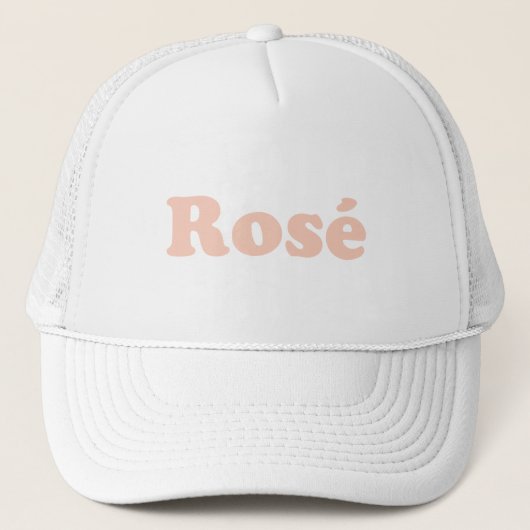 Roos lichtroze moderne typografische girale microf trucker pet (Voorkant)