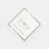 Roos Liefde Hart Bruiloft Feest Servet (Hoek)
