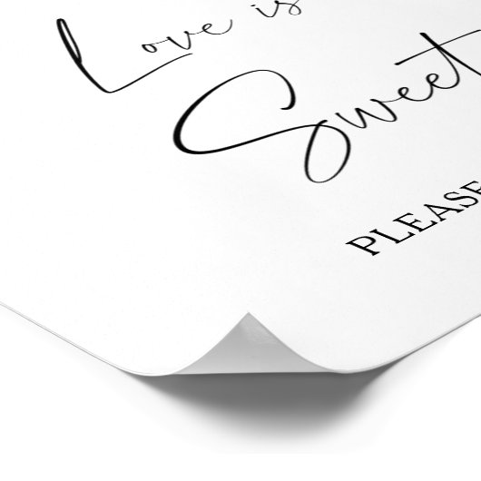 Roos - liefde is zoet Neem een traktatie Poster (Hoek)