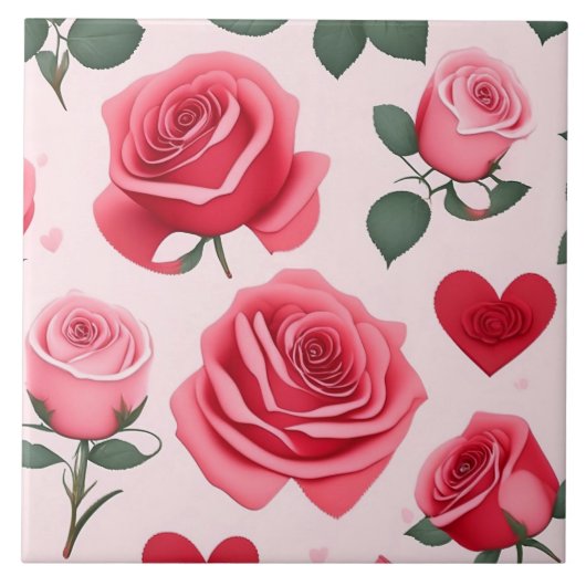 Roos Liefde Modern  Collectie Tegeltje (Voorkant)