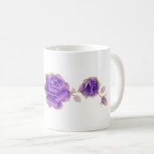 Roos liefhebbers ontwerp metallic Paarse Roos Koffiemok (Voorkant rechts)