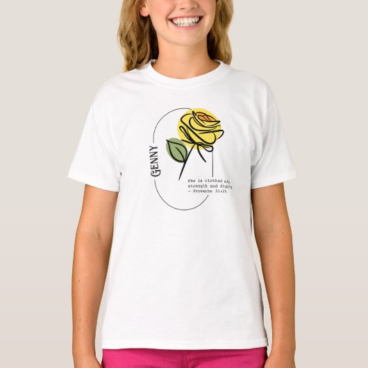 Roos lijn kunst T-shirt (Voorkant)