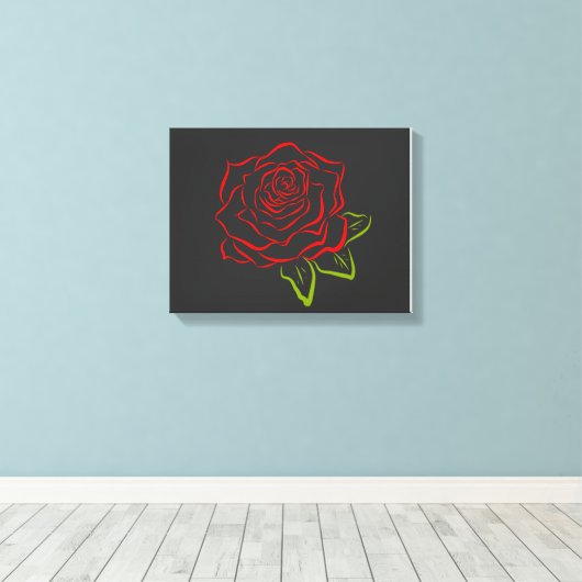 Roos lijn tekening canvas (Insitu (Houten vloer))