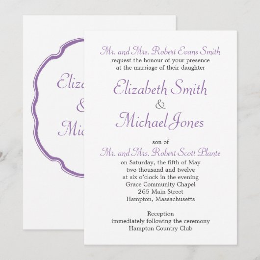 Roos Lijst bruiloft Kaart (Voorkant / Achterkant)