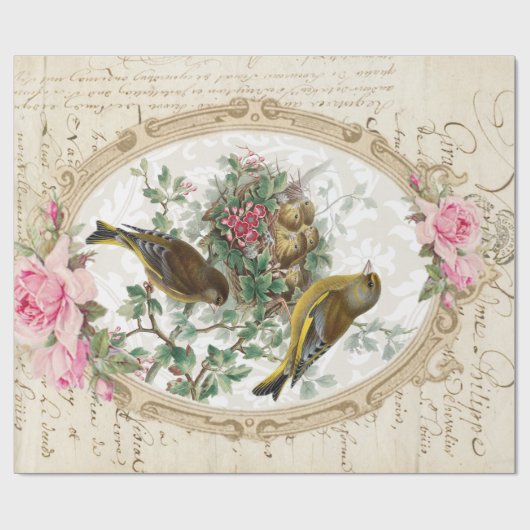 Roos Lijst Ephemera 60 lb decoupage Paper 30-inch  Cadeaupapier (Vlak)