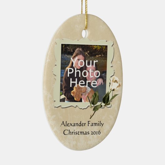  Roos Lijst Foto Kerst Ornament (Rechts)