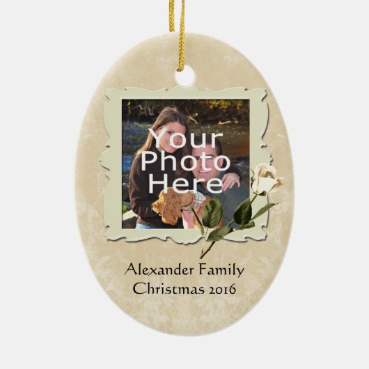  Roos Lijst Foto Kerst Ornament (Achterkant)