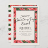 Roos Lijst Galentine's Day Invitation - Ivory Kaart (Voorkant / Achterkant)