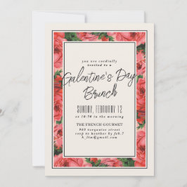 Roos Lijst Galentine's Day Invitation - Ivory Kaart
