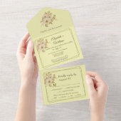 Roos Lijst – Hemelse Gele Huwelijk All In One Uitnodiging (Afscheurbaar)