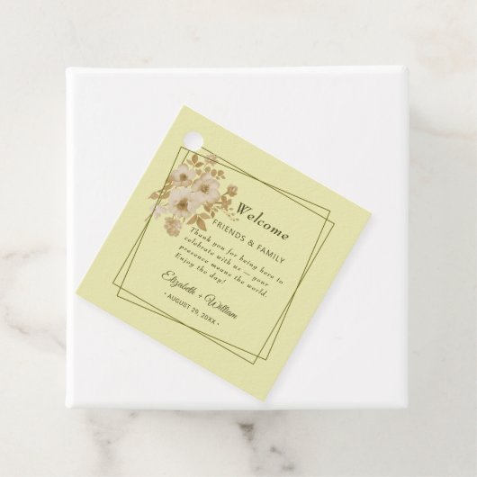 Roos Lijst – Hemelse Gele Huwelijk Bedankjes Labels (In situ)