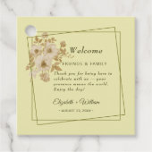 Roos Lijst – Hemelse Gele Huwelijk Bedankjes Labels (Voorkant)