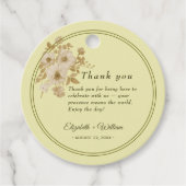Roos Lijst – Hemelse Gele Huwelijk Bedankjes Labels (Voorkant)
