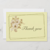 Roos Lijst – Hemelse Gele Huwelijk Bedankkaart (Voorkant)