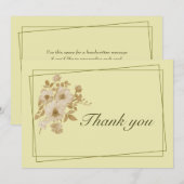 Roos Lijst – Hemelse Gele Huwelijk Bedankkaart (Voorkant / Achterkant)