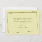 Roos Lijst – Hemelse Gele Huwelijk Bedankkaart (Achterkant)