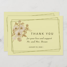 Roos Lijst – Hemelse Gele Huwelijk Bedankkaart