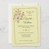 Roos Lijst – Hemelse Gele Huwelijk Kaart (Voorkant)