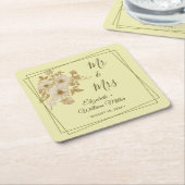 Roos Lijst – Hemelse Gele Huwelijk Kartonnen Onderzetters (Schuin)