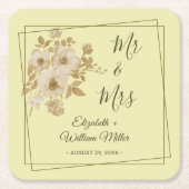 Roos Lijst – Hemelse Gele Huwelijk Kartonnen Onderzetters (Voorkant)