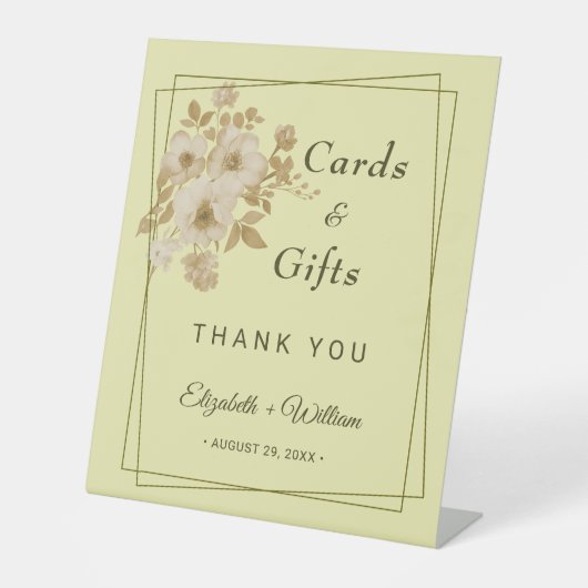 Roos Lijst – Hemelse Gele Huwelijk Reclamebord Met Voetstuk (Voorkant)