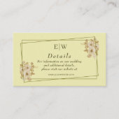 Roos Lijst - Monogram Hemelse Gele Huwelijk Informatiekaartje (Voorkant)
