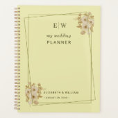 Roos Lijst - Monogram Hemelse Gele Huwelijk Planner (Voorkant)