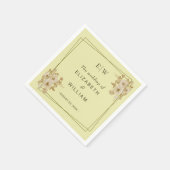 Roos Lijst - Monogram Hemelse Gele Huwelijk Servet (Hoek)