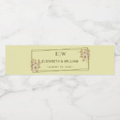 Roos Lijst - Monogram Hemelse Gele Huwelijk Waterfles Etiket (Enkel label)