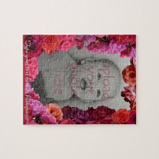 Roos Lijst Puzzle Persoonlijke foto Puzzle Legpuzzel (Horizontaal)