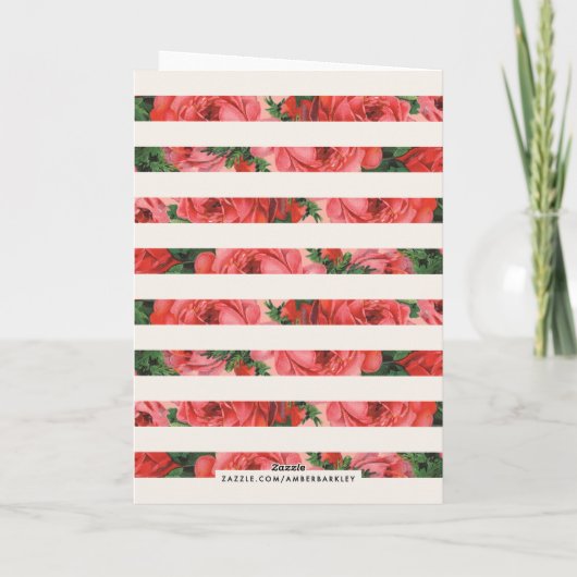 Roos Lijst Valentijnsdag Fotokaart - ivoor Bedankkaart (Achterkant)