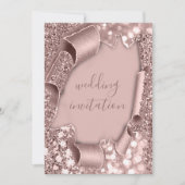 Roos Lijst Weddenschap Glitter Bridal Kaart (Voorkant)