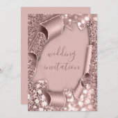 Roos Lijst Weddenschap Glitter Bridal Kaart (Voorkant / Achterkant)