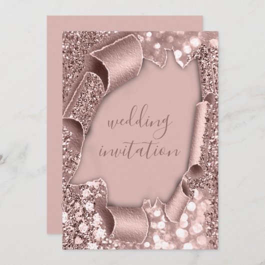 Roos Lijst Weddenschap Glitter Bridal Kaart (Voorkant / Achterkant)