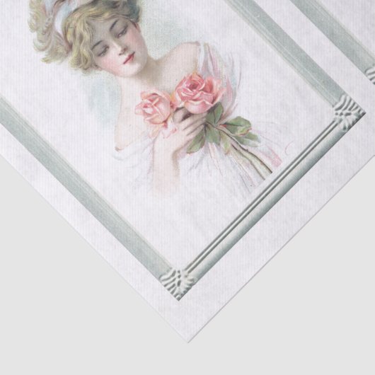  Roos Lijsten Geel Roze Elegant Tissuepapier (Detail)