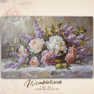 Roos & Lila Boeket Floral Fine Art Legpuzzel