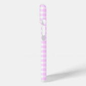 Roos Lila Check Monogram iPhone case verticaal (Achterkant / Links)