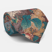 Roos, Lila, grote bladeren Patroon  tuin Stropdas (Opgerold)