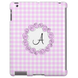 Roos Lila monogram controle iPad verticaal iPhone 13 Hoesje