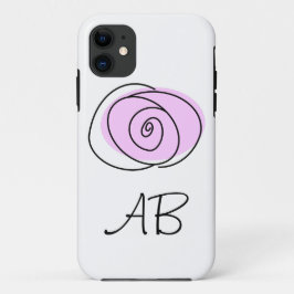 Roos Lila 'Monogram' iPhone hoesje