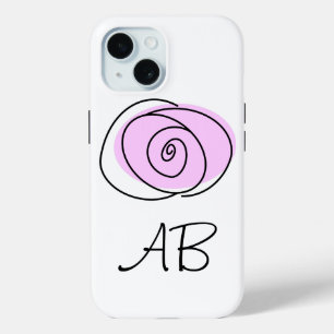 Roos Lila 'Monogram' iPhone hoesje
