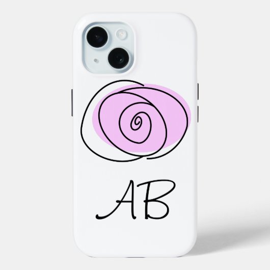 Roos Lila 'Monogram' iPhone hoesje (Achterkant)