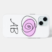 Roos Lila 'Monogram' iPhone hoesje (Achterkant (horizontaal))