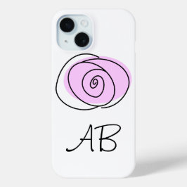 Roos Lila Monogram iPhone hoesje